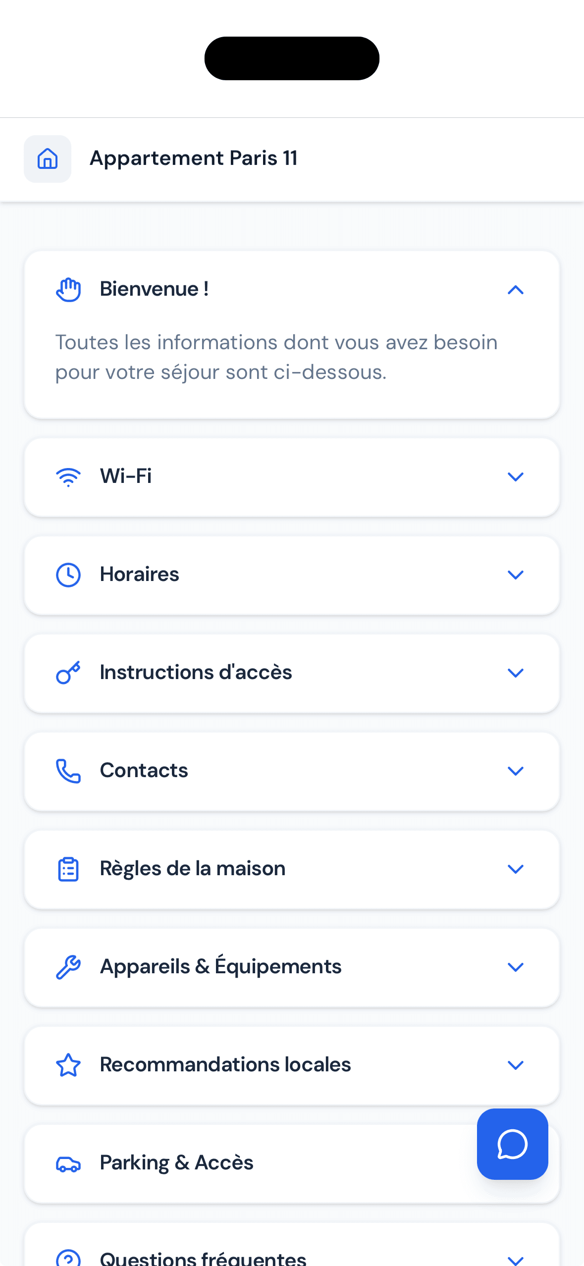 Aperçu de la page voyageur Conciergy